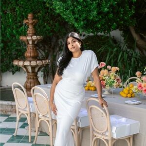 White Maxi Dolman Sleeve Sheath Dress